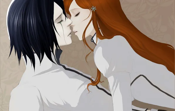 Love, romance, kiss, pair, Bleach, Bleach, Ulquiorra Schiffer, Inoue Orihime