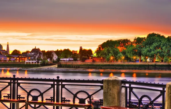 Picture summer, sunset, HDR, UK