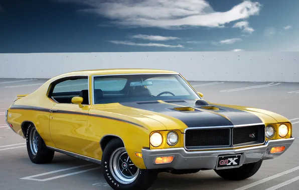 Picture the sky, clouds, muscle car, muscle car, the front, gsx, buick, Buick