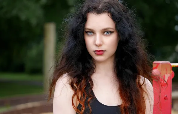 Look, girl, face, background, hair, lipstick, lips