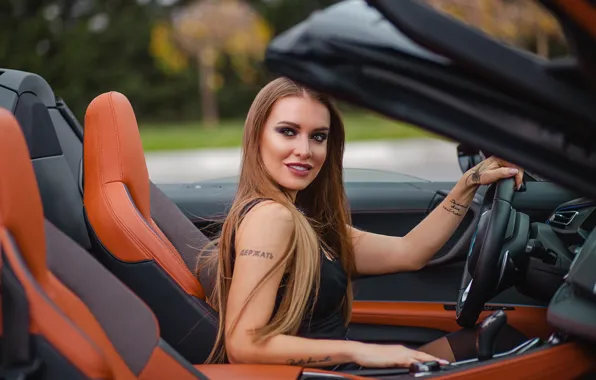 Picture machine, auto, look, girl, hands, tattoo, Bmw i8, Salih Gokduman