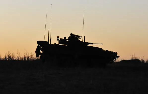 Army, silhouette, tank
