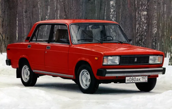 Red, sedan, Lada, Lada, ваз2105