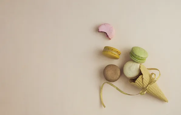 Tape, macarons, waffle cone