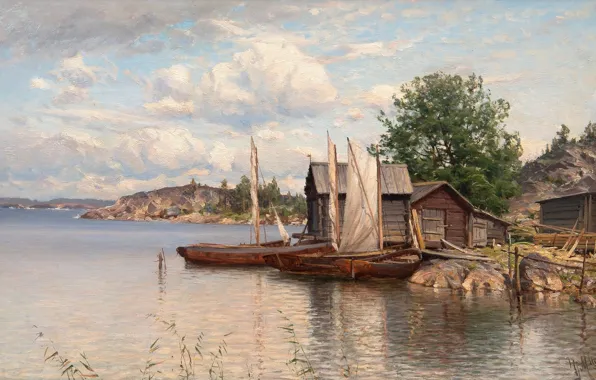 Picture Archipelago, After His Discharge, He Left Russia Items Munsterhielm Almy, a Finnish landscape painter, Finnish …