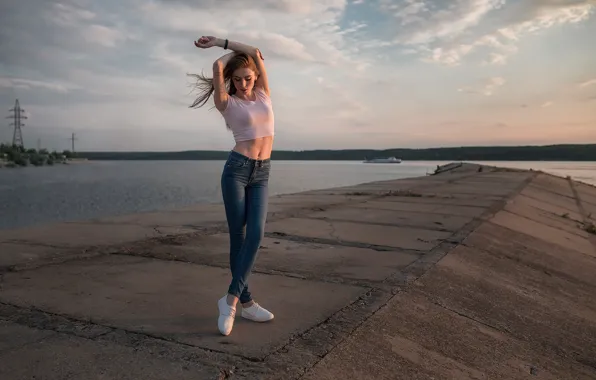Chest, sunset, jeans, Mike, Nadia, Dmitry Sn, Dmitry Shulgin