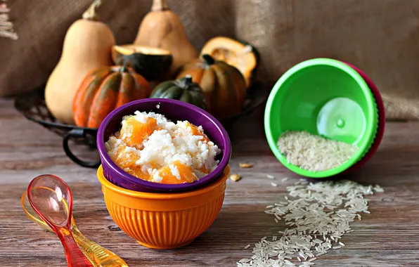 Picture food, pumpkin, figure, porridge