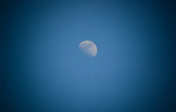 Picture white, the sky, space, blue, the moon, crater