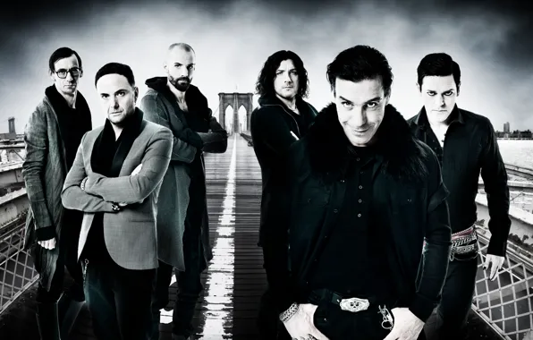 Picture group, Germany, ring, chain, strap, jacket, Rammstein, grin
