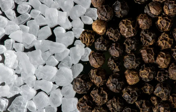 Macro, background, pepper, salt