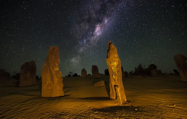 Picture space, stars, night, Australia, the milky way, infinity