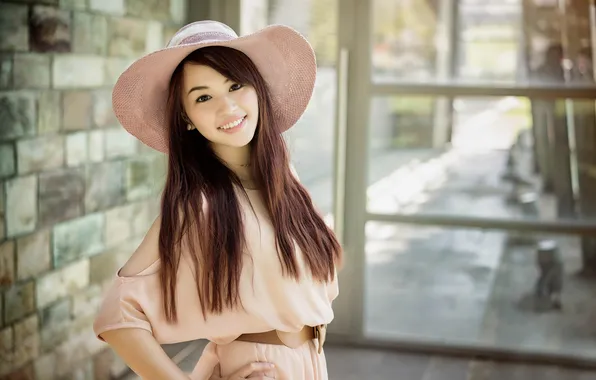 Picture smile, hat, Rita, Oriental girl