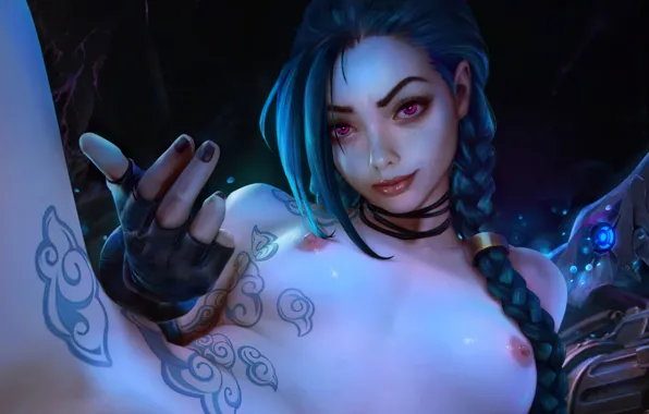 Girl, character, art, erotic, artwork, Jinx, DemonLordDante