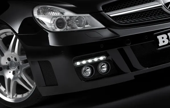 Black, Mercedes-Benz, headlight, BRABUS