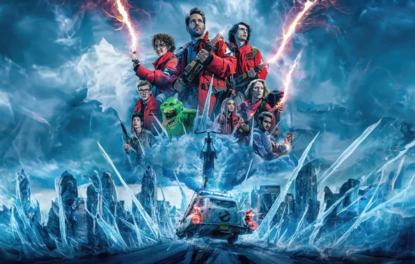 Ice, ghosts, Ghostbusters, Ghostbusters: The Chilling Horror, Ghostbusters: Frozen Empire, old and new characters, ice …