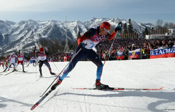 Picture snow, mountains, ski, Olympics, Russia, Sochi, 2014, Alexander Legkov