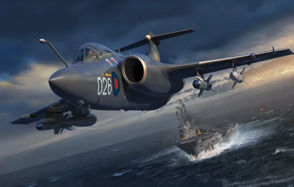 UK, Deck, Attack, royal navy, Adam Tooby, Blackburn Buccaneer S.2C