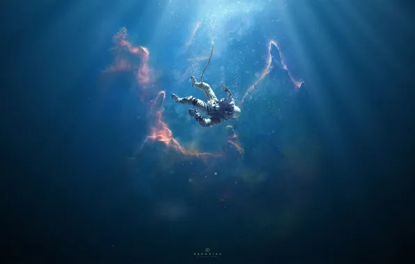 Nebula, Astronaut, Astronaut, Fantasy, Art, Space, Art, Water