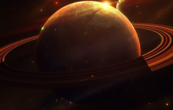 Light, planet, ring