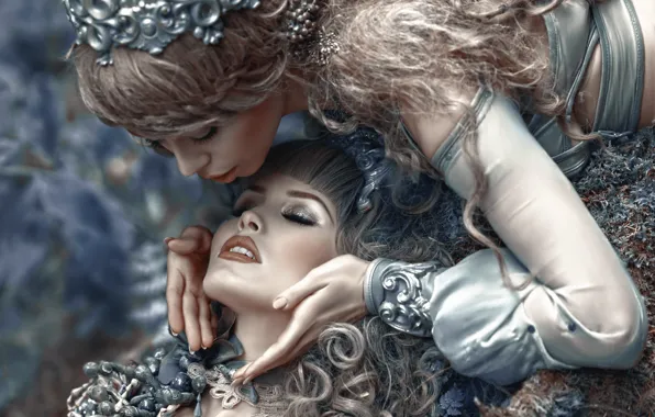 Art, two girls, Ophelia Overdose, Agnieszka Lorek, Lavender Love