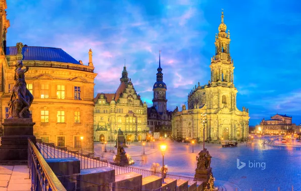 The sky, clouds, lights, home, Germany, area, dresden