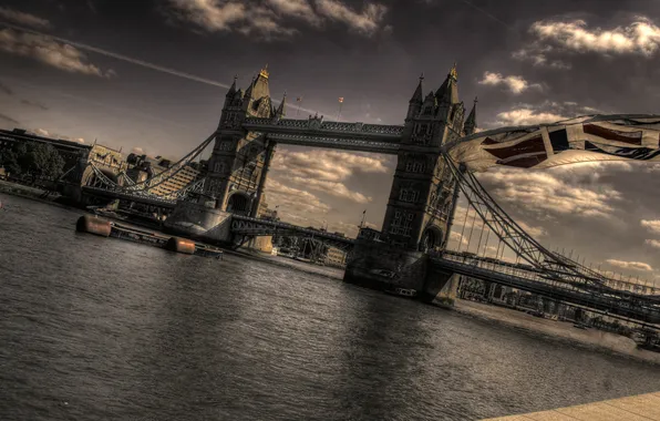 The sky, bridge, London, Thames