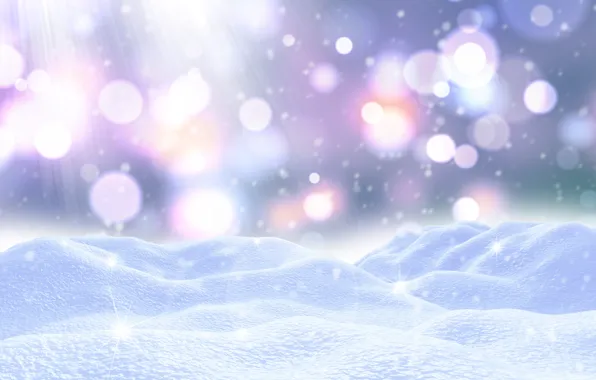 Winter, snow, texture, Christmas, New year, bokeh