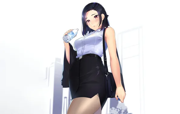 Girl, sexy, boobs, sexy girl, anime, water, beautiful, red eyes