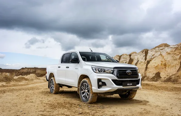 Sand, white, earth, Toyota, pickup, Hilux, the ground, Special Edition