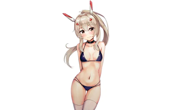 Girl, sexy, cleavage, thighhighs, long hair, boobs, anime, Ayanami