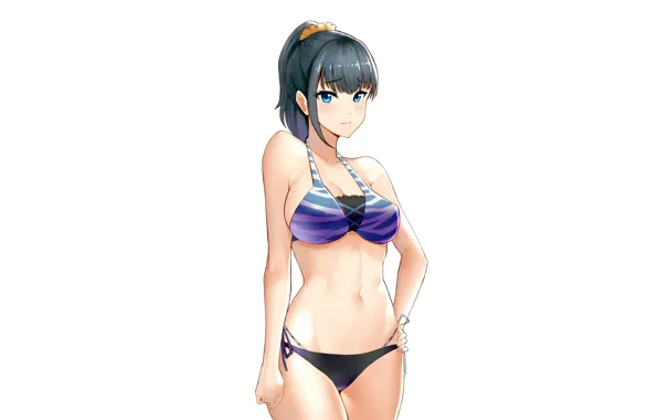 Girl, sexy, cleavage, boobs, anime, beautiful, short hair, pretty