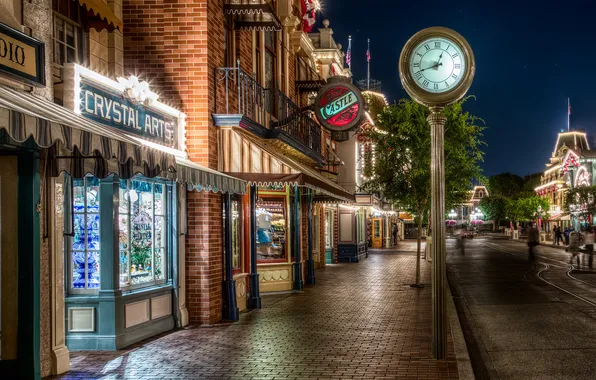 Picture night, the city, street, watch, USA, night city, California, city lights