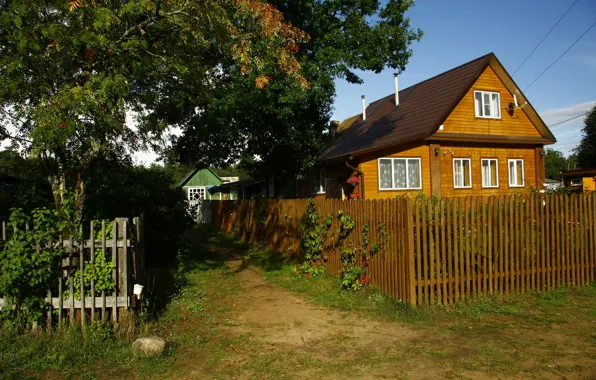 Picture nature, house, background, Wallpaper, the fence, village, picture