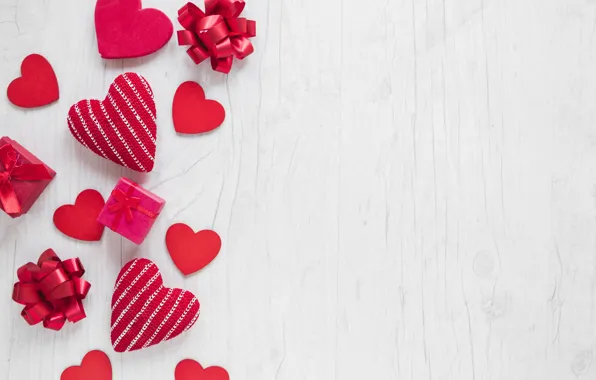 Holiday, Love, gifts, hearts, red, box, hearts, decor