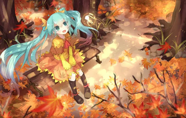 wallpaper lonely, autumn, leaves, art HD : Widescreen : High Definition :  Fullscreen