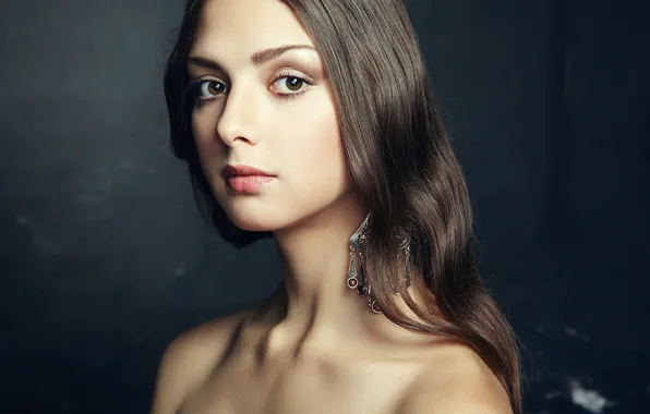 Portrait, brown-eyed, Oleg Gekman, Portrait of beautiful young woman