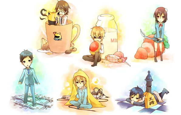 Food, art, guys, characters, Durarara, Durarara, The headless horseman