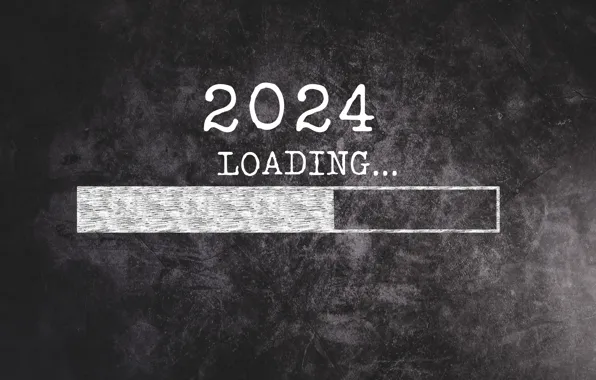 Figures, New year, grey background, download, date, 2024, New Year 2024