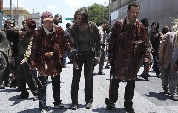 Picture zombies, actors, zombie, the series, walk, serial, The Walking Dead, Rick Grimes