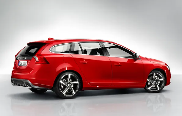 Machine, red, Volvo, universal, V60, R-design