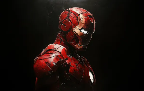 Fiction, art, costume, black background, Iron man, Iron Man, comic, MARVEL