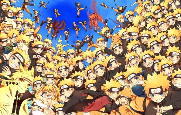 The sky, art, naruto, clones, naruto Uzumaki