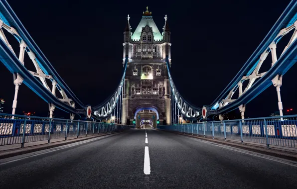 Night, England, London, support, Tower bridge