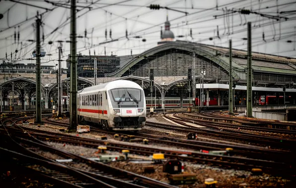 Posts, wire, station, train, railroad