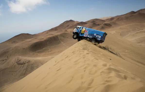 Sand, the sky, desert, the rise, speed, dust, dal, truck