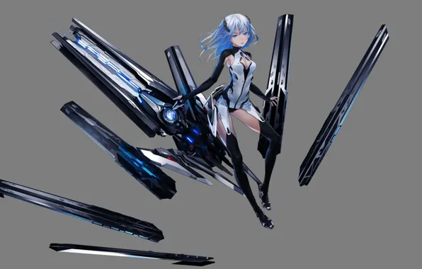 Picture girl, weapons, art, beatless