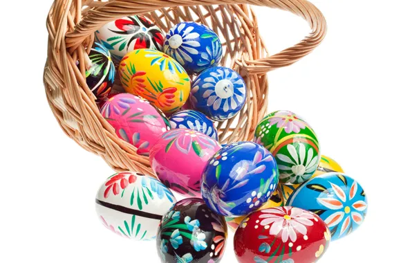 Basket, eggs, Easter, Easter, eggs