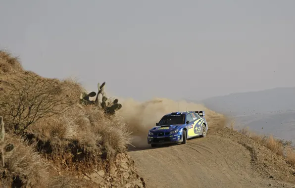 Blue, Subaru, Impreza, Sport, Race, Skid, WRC, Rally