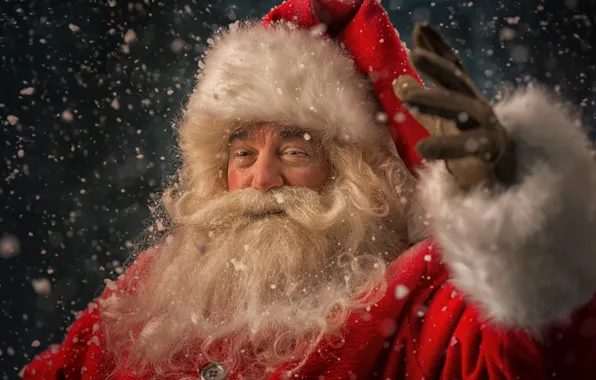 Winter, snow, New Year, Christmas, Santa Claus, happy, Santa Claus, Christmas