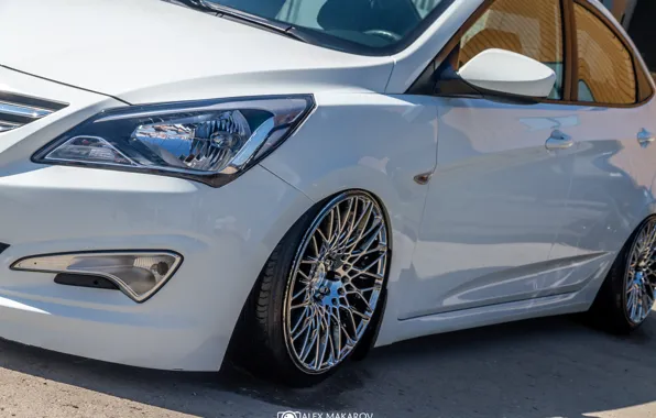 White, chrome, hyundai, handsome, low, solaris